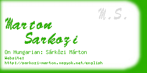 marton sarkozi business card